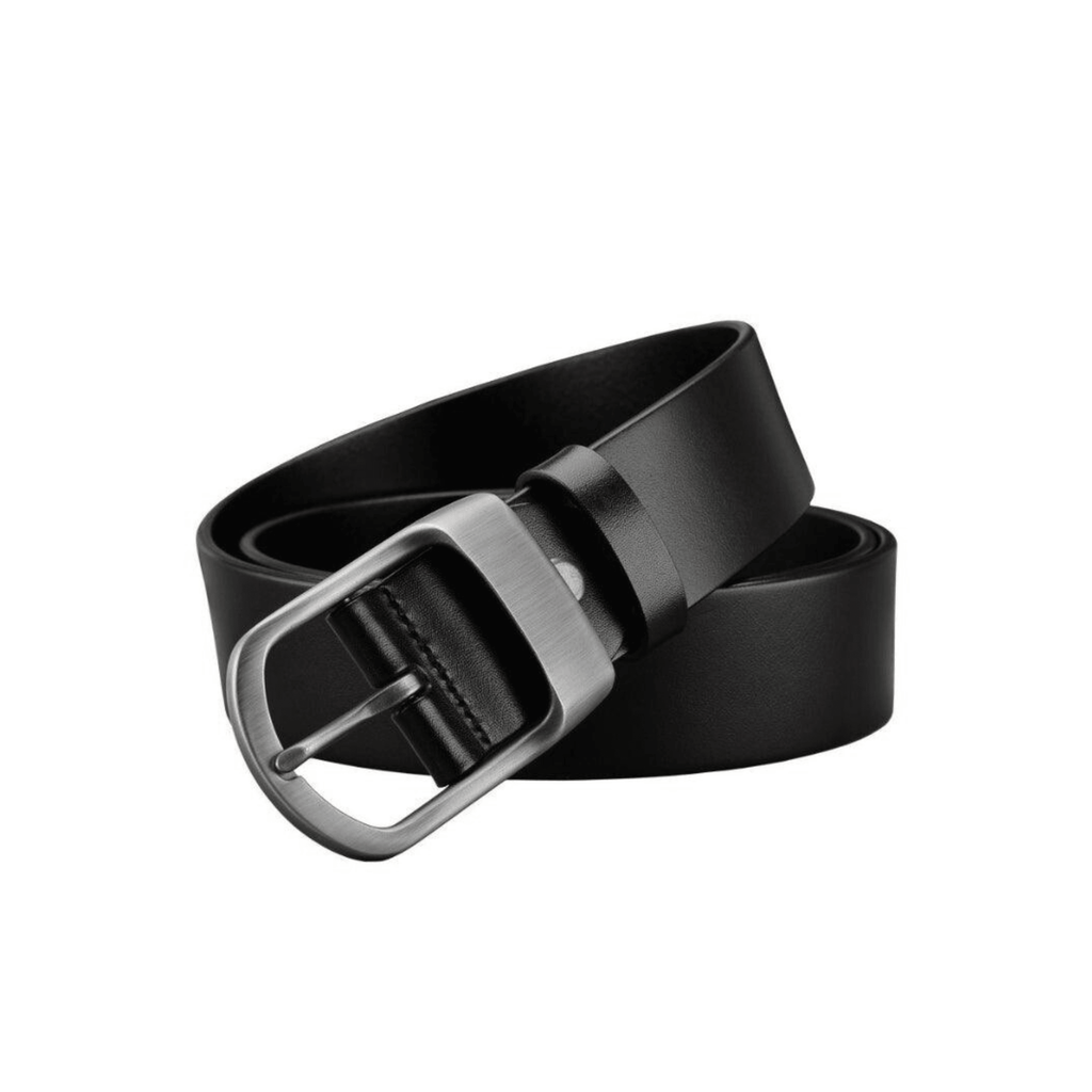 Leather Belt For Men, Matte Buckle, Vintage Revival