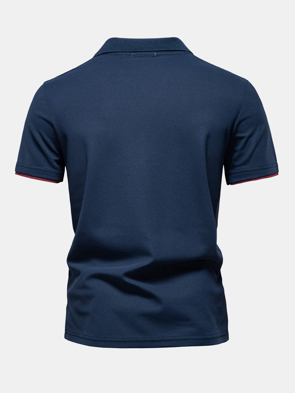 V-Neck Polo Shirt with Contrast Pique Design