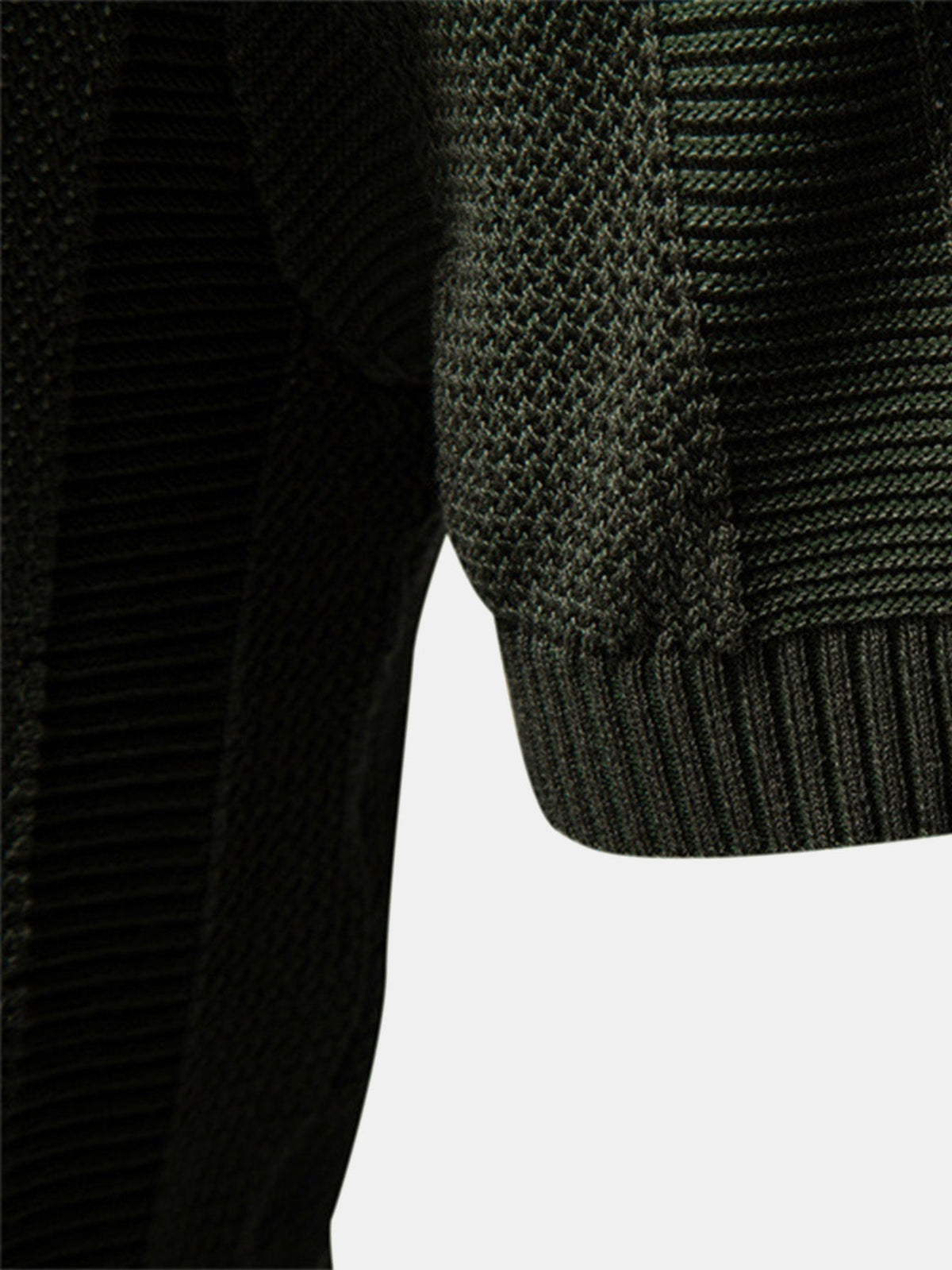 Striped Hollow Knit V-Neck Polo