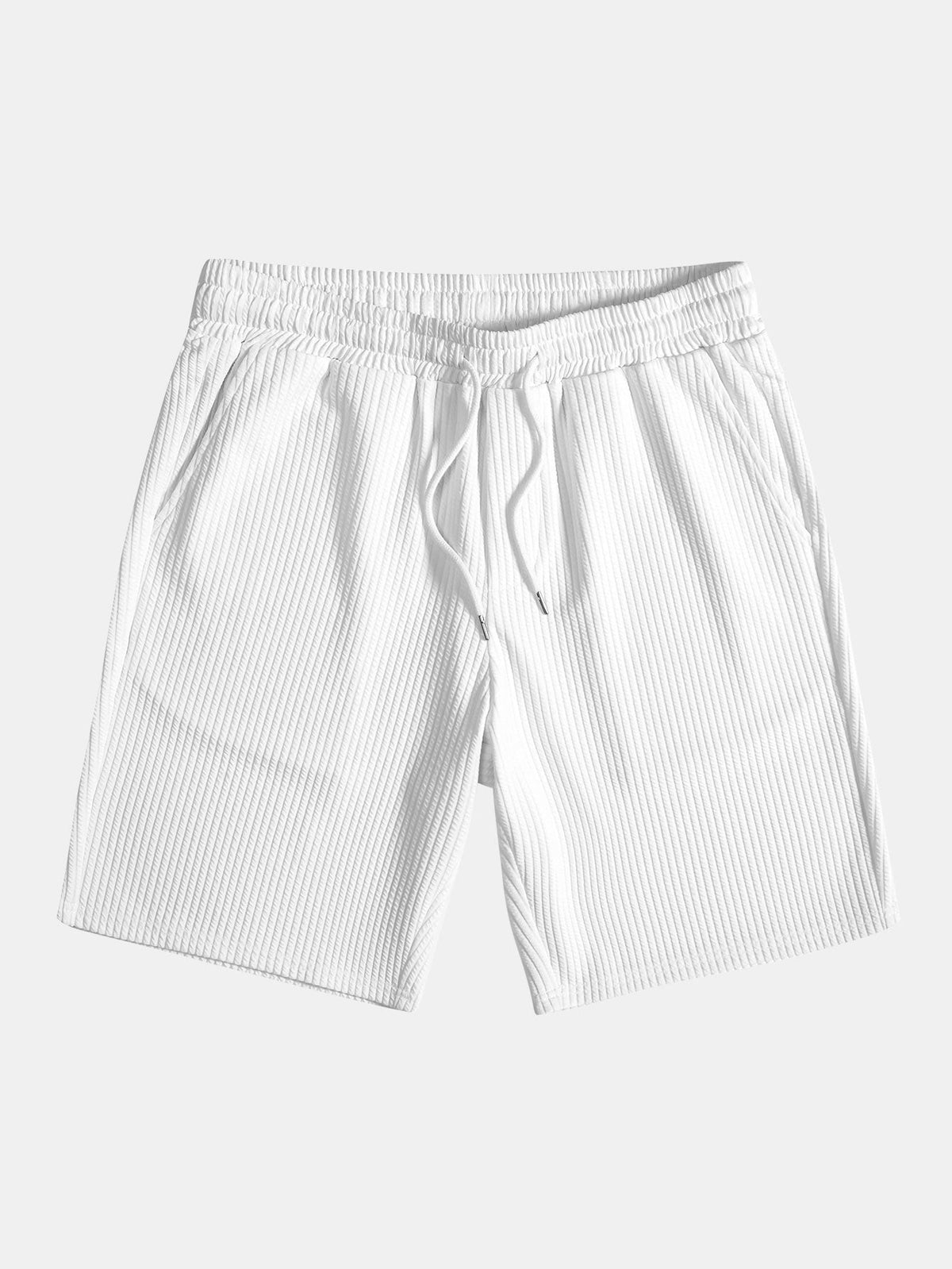 Textured V-Neck Polo & Shorts