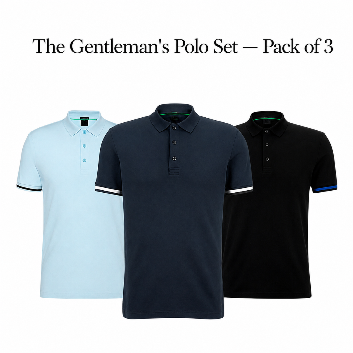 3er-Pack klassische Poloshirts | Elmont