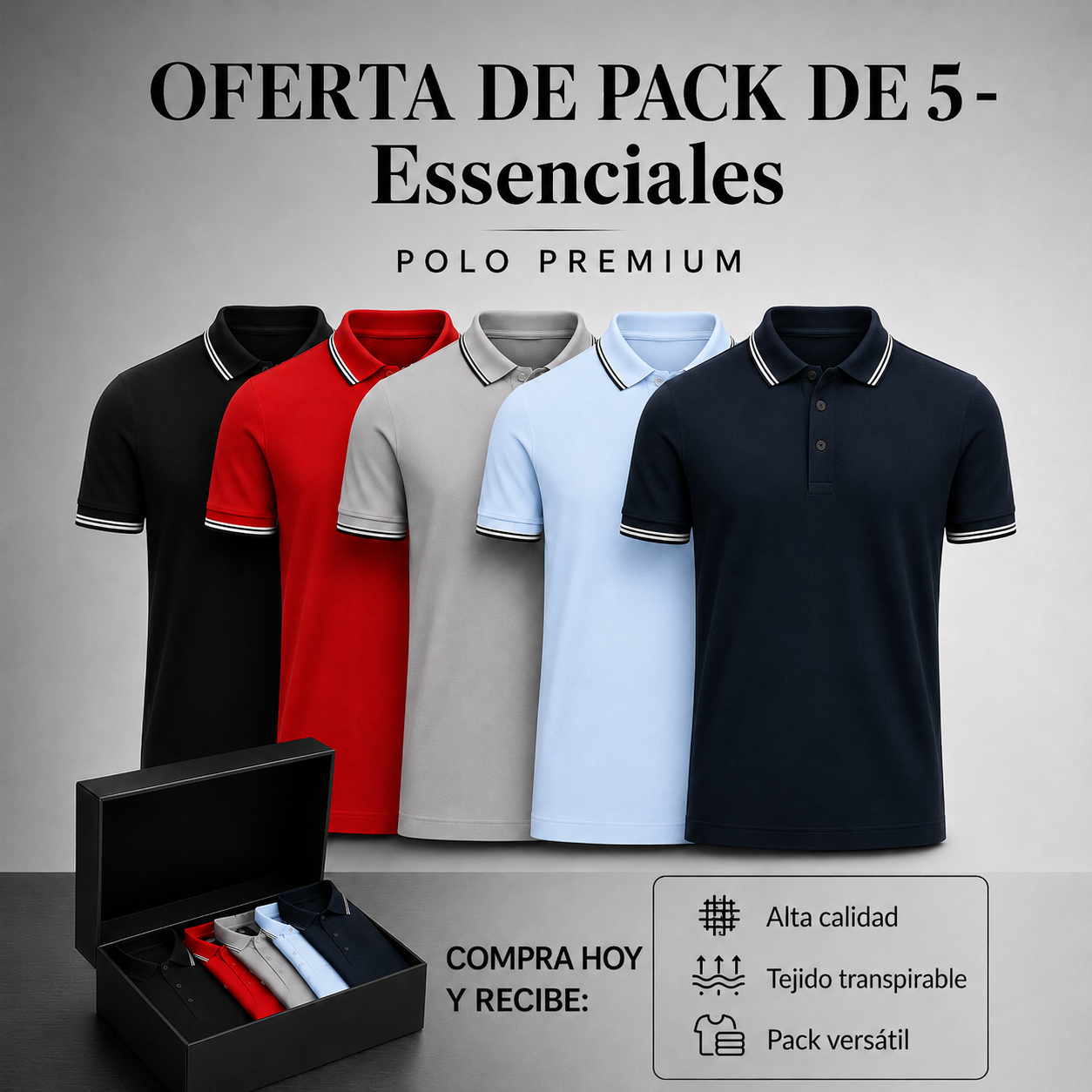 Pack de 5 Polos Clássicos