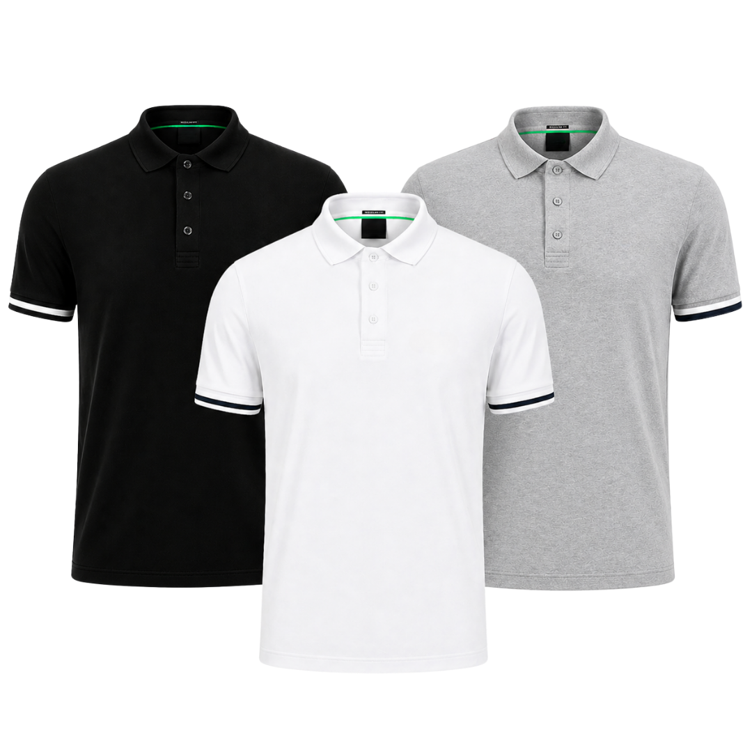 The Premium Polo Set — Pack of 3