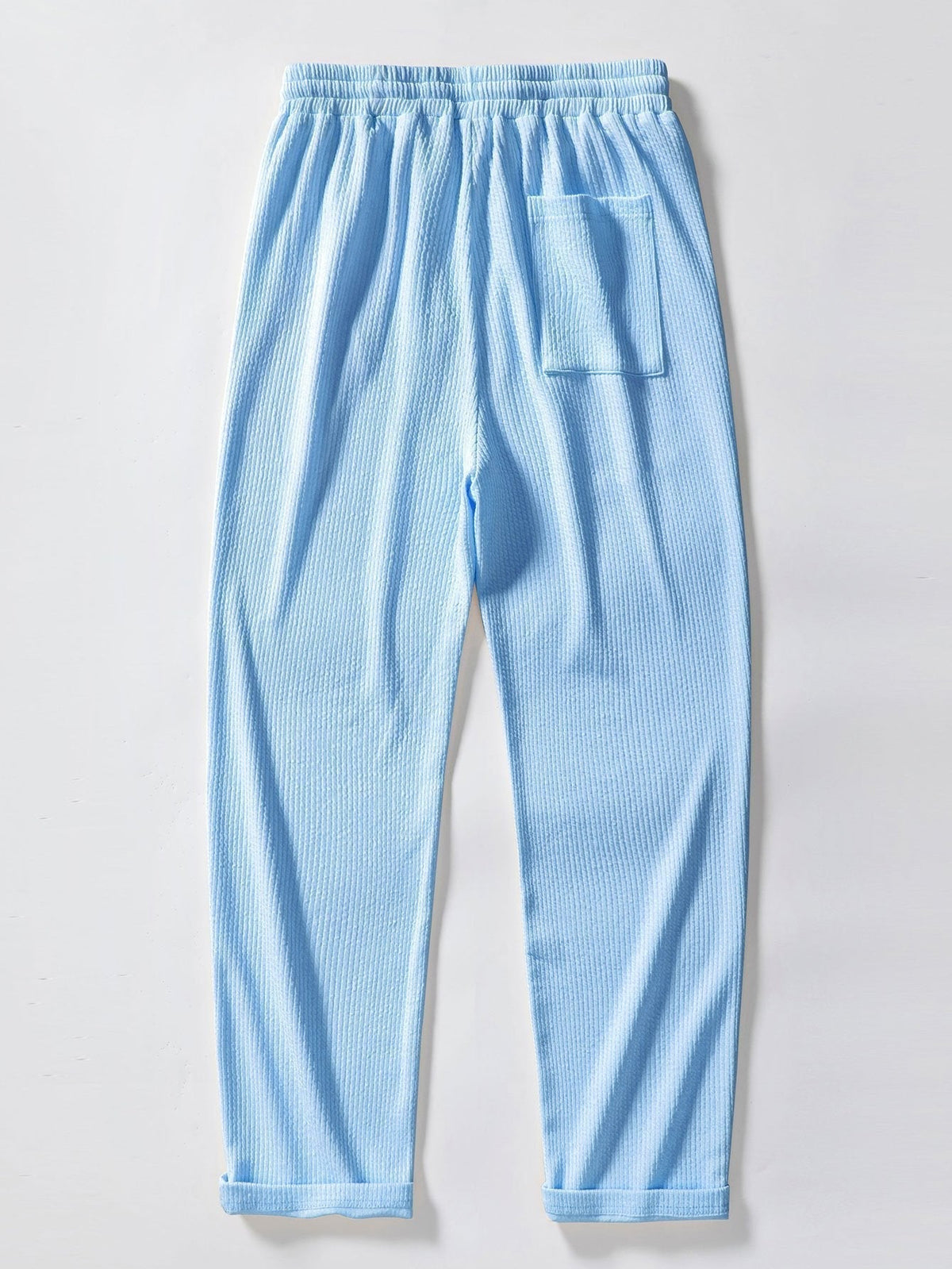 Textured V-Neck Polo & Trousers Set