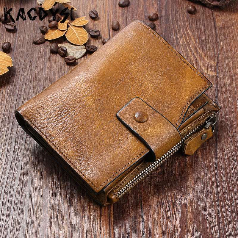 Men's Luxury Leather Retro Short Wallet – photo 4